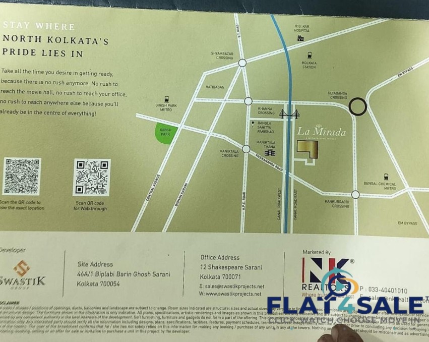 Spacious  3 BHK Apartment for sale at North-East Kolkata